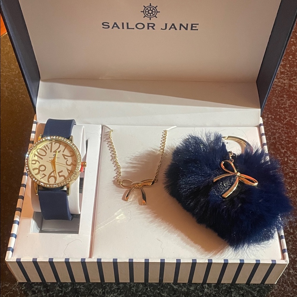 Sailor Jane - NWOT Navy Blue Watch and Necklace Set